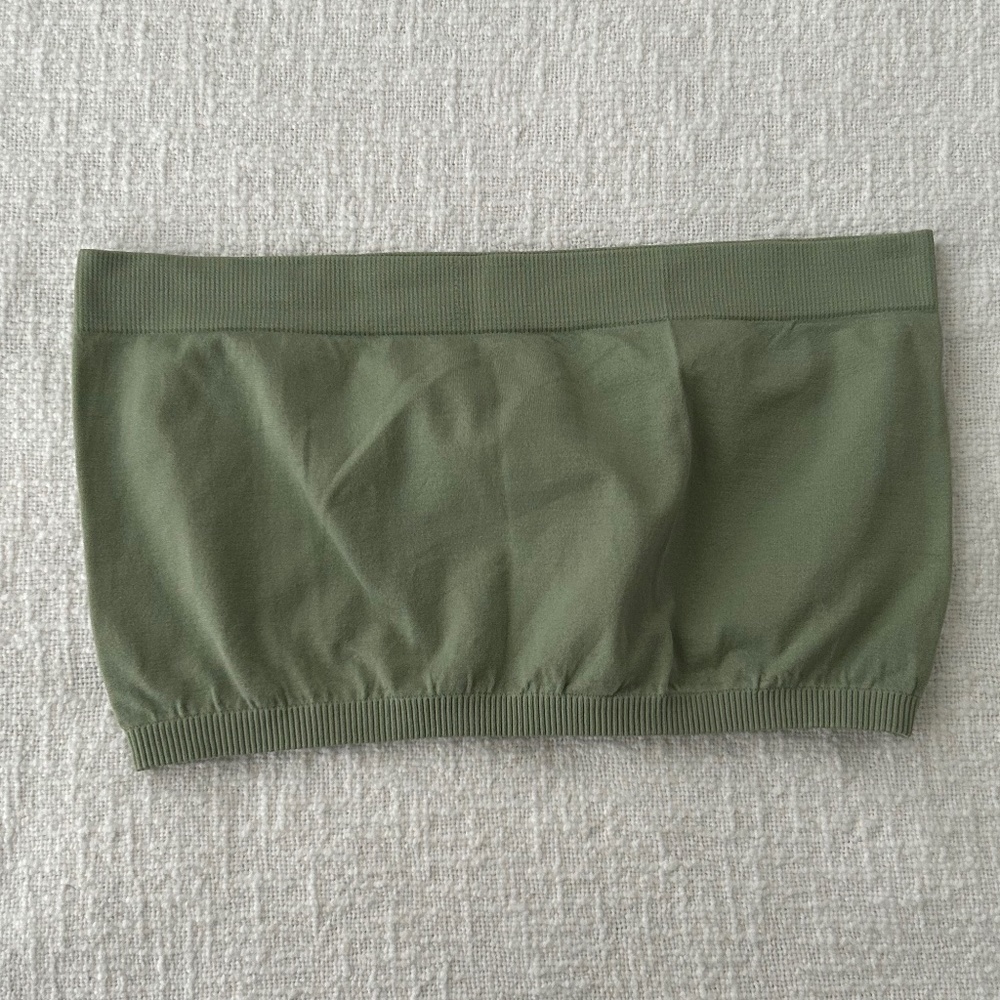 Set of 2 Tube Tops - ( Moss Green & Dark Grey)
